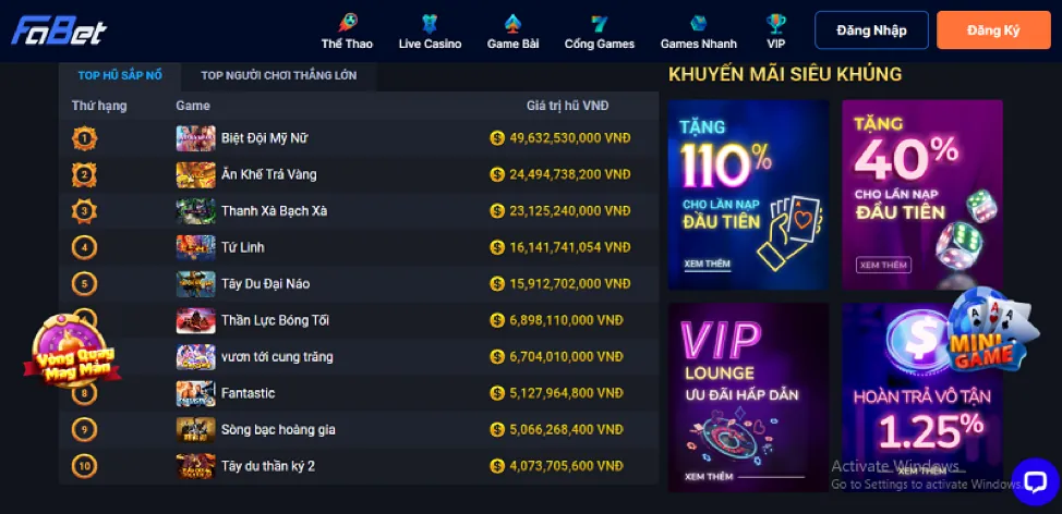 Khuyến mãi nạp lần đầu bắn cá fb88 casino